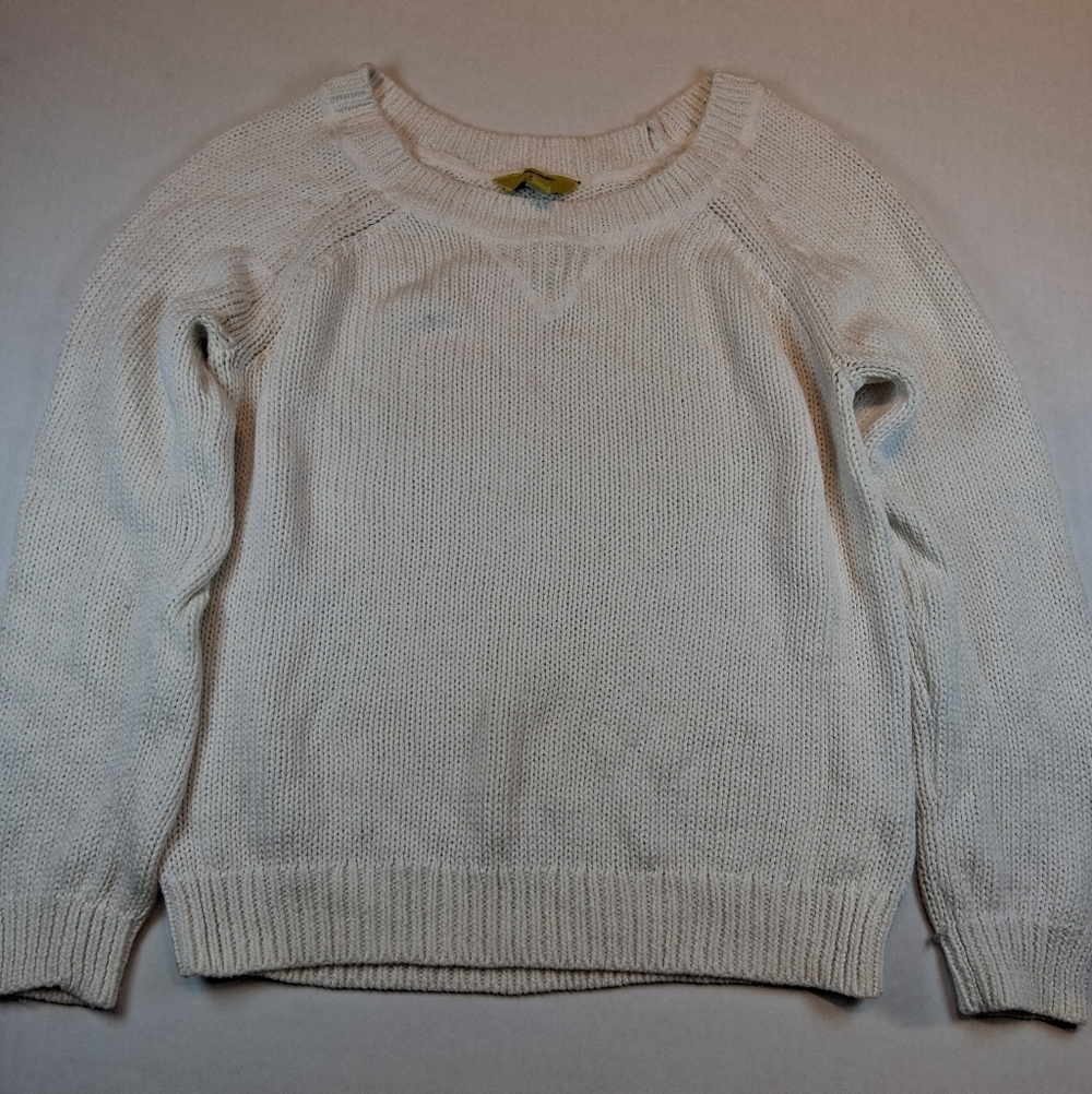 Banana Republic Milly Collection Open Knit Sweater XS White Cotton Classic